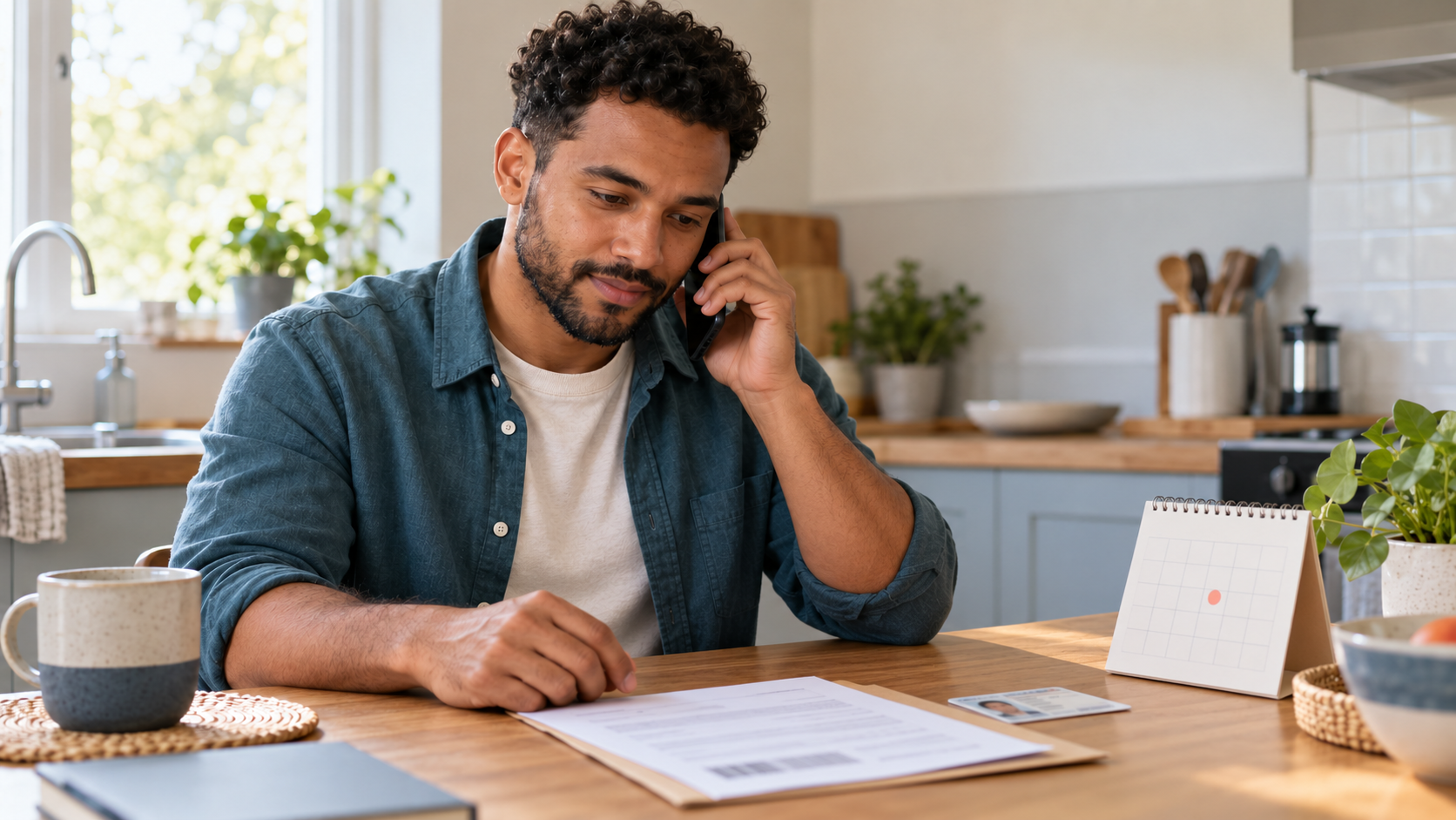 Illustrative visitor arranging an appointment by phone